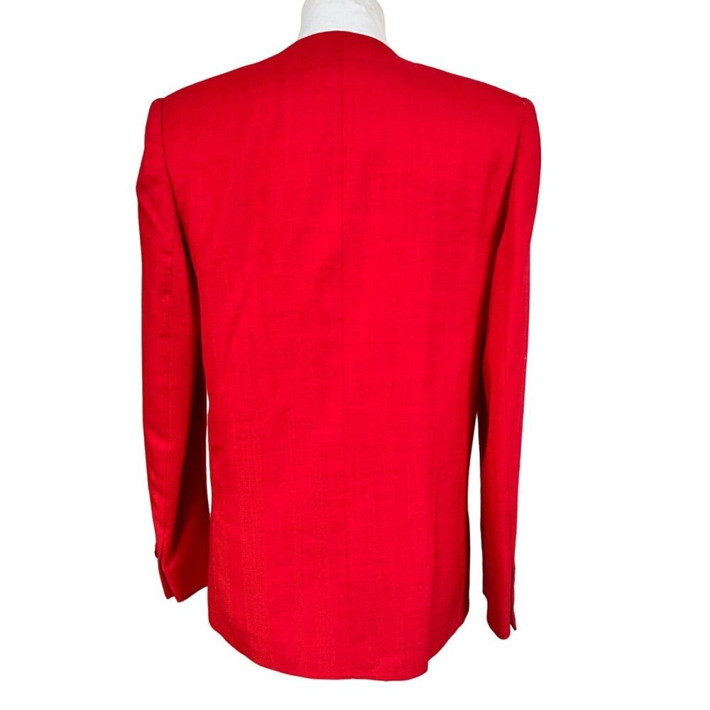 Vintage Peabody House Women Blazer Size Medium Red Professional Work Suit Jacket - Picture 4 of 12